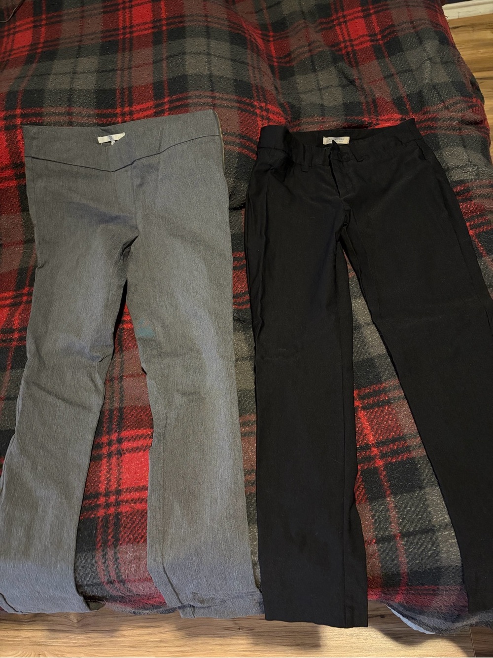 Black and Gray Women's Trousers - Office Stretch Pants